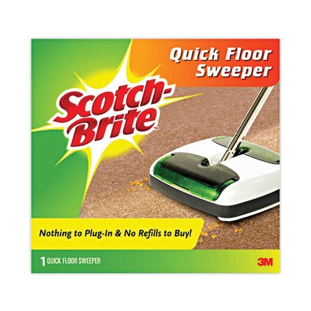 SCOTCH-BRITE Quick Floor Sweeper, 42" Aluminum Handle, White/Gray/Green M-007-CCW